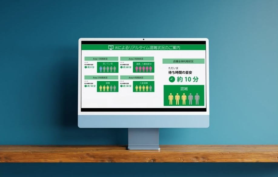 サイネージで混雑確認